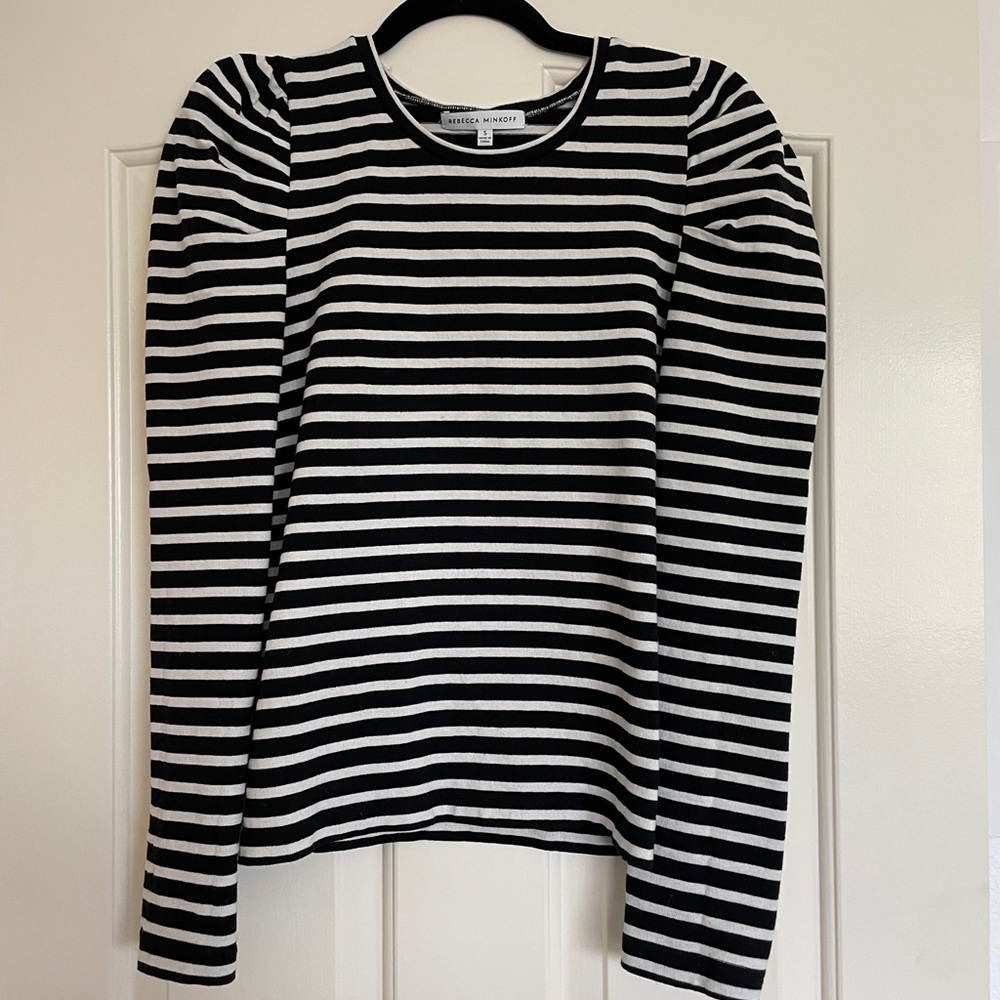 Rebecca Minkoff Striped Puff Shoulder Shirt